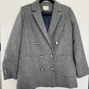 Sezane 'Michele' Grey Double-breasted Wool Jacket (Size 4)